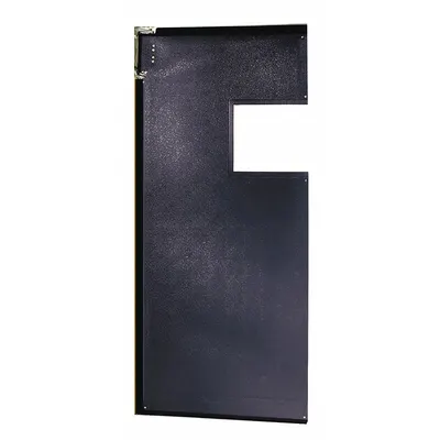 CHASE Swinging Door: PVC, 1 Doors, Gray, 3 ft Door Wd, 7 ft Door Ht, Window Included - General Purpose Swinging Doors