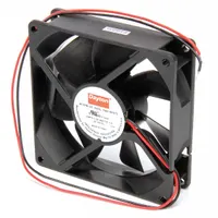 DAYTON Axial Fan: 19.3 cfm Airflow @ 0.000 in SP, 3 5/8 in Ht, 1 in Dp, Lead Wires, IP20, 24V DC (MPN 6KD73)