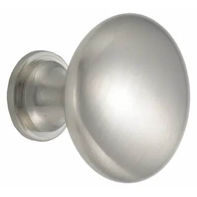 OEM APPROVED VENDOR Cabinet Knob, Satin Nickel, 1 1/4 in Grip Dia, Zinc, Round - Nickel Cabinet Knobs
