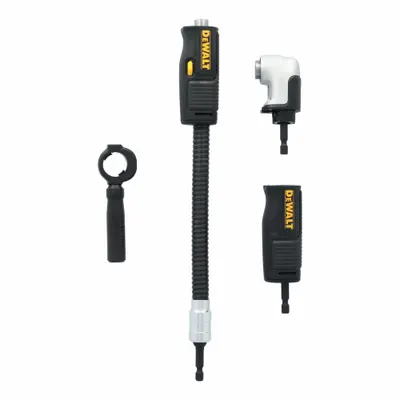 DEWALT Right Angle Attachment: Cordless Drills Compatible, 8 in Overall Lg - Right-Angle Drill Attachments