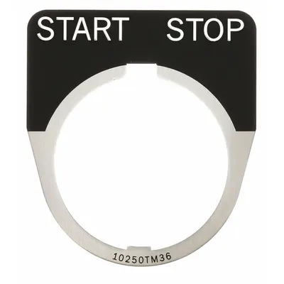 EATON Legend Plate: 30 mm Panel Mounting Size, Half-Round, 1 5/8 in Overall Wd - Push-Button Rings & Plates