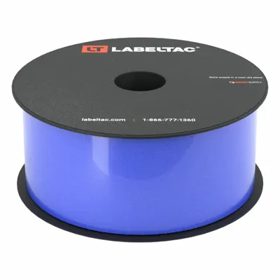 CREATIVE SAFETY SUPPLY LabelTac Pro Model Reflective Supply: 2 in x 75 ft, Vinyl, Blue (Gloss) - LabelTac Thermal Transfer Continuous Label Rolls