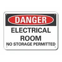 Aluminum Electrical Equipment Danger Sign: Aluminum, Mounting Holes Sign Mounting, 0.04 in Thick (MPN LCU4-0550-NA_10X7)