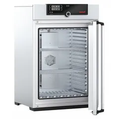 Mechanical forced-air convection oven with 5.9 cu ft capacity, 300°C max temperature, and 3,200 W power on 230V AC. Temperature uniformity ±1.9°C, accuracy ±0.1°C up to 99.9°C and ±0.5°C at 100°C+. Used for drying, sterilizing, and aging tests requiring uniform airflow.