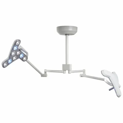 WALDMANN Exam Light: LED, 2 x 100,000 lux @ 1.0 m, Ceiling, 3700K/4300K/4700K, 95 CRI - Ceiling-Mount Medical Lights