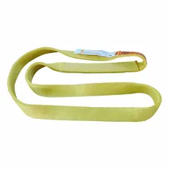 This Type 5 endless web sling is made of nylon with 2 plies, measuring 10 ft in length and 1 in in width. It includes a standard tag for identification. Used for lifting and rigging loads in industrial settings, the nylon construction provides flexibility and helps protect delicate surfaces.
