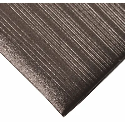 NOTRAX Antifatigue Mat: Ribbed, 4 ft x 10 ft, 5/8 in Thick, Black, PVC Foam - Standard Antifatigue Mats