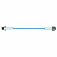 Double-ended cordset with M12 male straight and M12 female straight connectors, 8 pins, 3 m cable length, blue TPE-S jacket, wire size 0.25 sq mm, rated IP66K. Suitable for connecting sensors and actuators in washdown environments requiring resistance to high-pressure, high-temperature cleaning.
