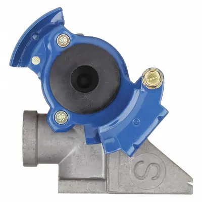 VELVAC Gladhand: 3/8 in Port Size, Aluminum, 37°, 3/8"-18 Thread Size - Service Gladhands (Blue)