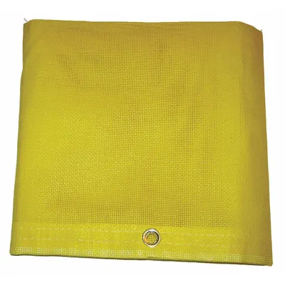 MAURITZON Tarp: 19.5 ft Lg, 19.5 ft Wd, Std Duty, 5 mil, Vinyl, Yellow, 10 oz/sq yd - Mesh Tarps