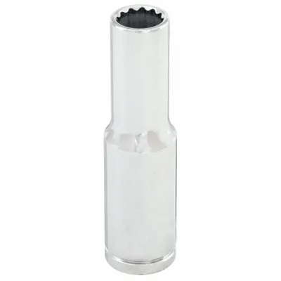 WESTWARD Socket: SAE, 3/8 in Drive Size, 11/32 in Socket Size, 12-Point, Deep, Chrome - 3/8" Drive Hand Sockets