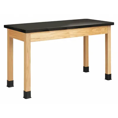 DIVERSIFIED SPACES Table: 24 in Overall Wd, 30 in Overall Ht, 4 1/2 ft Overall Lg, ChemGuard - Fixed-Height Laminate Surfaced Lab Tables