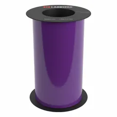 Continuous vinyl label roll for thermal transfer printing. Glossy purple finish suitable for indoor and outdoor use. Compatible with LabelTac 6 printer series. Used for pipe marking, safety signage, and equipment identification.