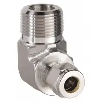 PARKER Compression Fitting Elbow: 3/8 in OD x 3/4 in Pipe Fitting Size, Compression x MNPT (MPN 6MSEL12N-316)