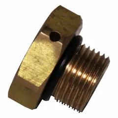 Brass vacuum-relief breather vent with #8 SAE threads. Provides pressure equalization and filtration for industrial equipment housings such as gearboxes, hydraulic tanks, and pump housings.