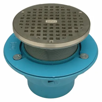 ZURN GR-FR05NI-C4N-PS-CC Cast Iron Nickel Bronze Slotted Round Floor Drain - General Purpose Floor Drains