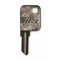 Key Blank: Compatible with Hayworth Locks, Key ID # HAW2, 5 Pins, Brass, Nickel Plated (MPN 1598-HAW2)
