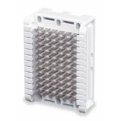 Voice and data wiring block with 12 clips, 6 pairs, and 6 pins per row. Clip pair type 1, no attached legs. Used for terminating and cross-connecting telephone and low-voltage data cables in telecom rooms and structured cabling systems.