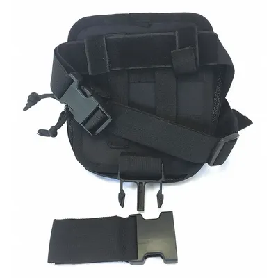MEDSOURCE First Aid Kit Trauma Bag: 7 in L x 7 1/2 in W x 2 1/2 in D, Nylon, Black - Medical Pouches