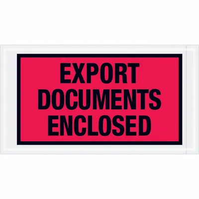 OEM Packing List Envelopes: Export Documents Enclosed - Transportation Packing List Envelopes