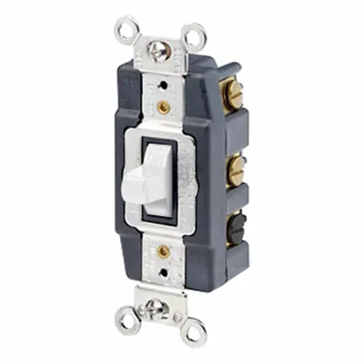 LEVITON Wall Switch: Toggle Switch, Double Pole/Double Throw, Maintained, White - Toggle Wall Switches