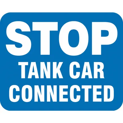 ACCUFORM Railroad Sign: Blue, 12 in x 15 in Nominal Sign Size, Not Retroreflective - Stop Tank Car Connected Railroad Flag Signs