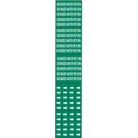 Pipe Marker: Deionized Water Return, Green, White, Fits 3/4 in and Smaller Pipe O.D., 3 Pipe Markers (MPN 7074-3C)