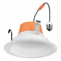 Downlight: 4 in Dia, 650 lm, 2700K/3000K/3500K/4000K/5000K, 7 W, 120V AC, 2 1/4 in Overall Ht, White (MPN RT41A/650ST9SC3/SMWH/E26)