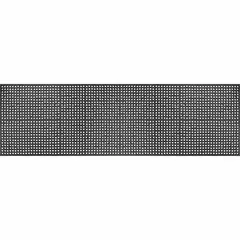 This drainage mat is constructed from black natural rubber with a grit surface for slip resistance. It features a beveled edge to reduce trip hazards and is 1/2 in thick. Suitable for industrial areas requiring fluid drainage, such as plant floors and wash-down stations.