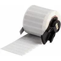 Pre-Cut Label Stock Roll: 1/4 in x 1 1/2 in, 1 1/2 in x 1/4 in, Polyimide, Permanent Adhesive (MPN M6-28-767)