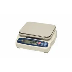 This food scale features a backlit LCD display, Bluetooth connectivity, and an IP67 rating for washdown environments. Readability is 0.0005 kg/0.001 lb/0.02 oz/0.1 lb-oz. The weighing surface measures 9 1/8 in wide. Suitable for precise weighing in commercial kitchens and food processing.