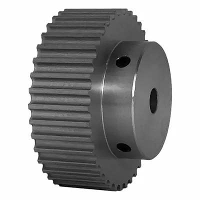 Dayton Timing Pulley: Curvilinear, Fixed, For HTD Timing Belt Section, For 15 mm Belt Wd - HTD Section Fixed-Bore Timing Pulleys with Hub