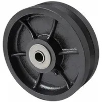 APPROVED VENDOR Track Wheel: 8 in Wheel Dia., 2 1/2 in Wheel Wd, 2,000 lb Load Capacity, Iron, Black