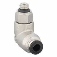 AIGNEP USA Push-Fit Elbow Fitting: 3 mm OD x 5 mm Pipe Size, Push-to-Connect x BSPP, Brass, 5 PK (MPN 50115N-3-M5-PK5)