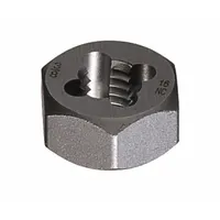 CLEVELAND Hex Threading Die: M4x0.7 Metric, 19/32 in Hex Wd, Carbon Steel (MPN C29193)