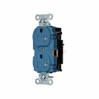 HUBBELL Receptacle: Duplex, 5-20, Blue, 125V AC, 20 A, 2 Pole / 3 Wire (MPN 5362STBLTR)
