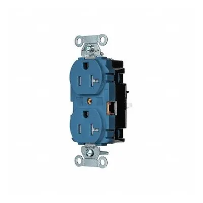 HUBBELL Receptacle: Duplex, 5-20, Blue, 125V AC, 20 A, 2 Pole / 3 Wire (MPN 5362STBLTR) - General Purpose Receptacles