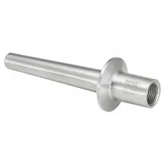 Stainless steel thermowell with sanitary clamp connection for temperature sensing in hygienic processes. Designed for 18 in stem length with 16 1/2 in insertion. Protects sensors while allowing accurate measurement and easy removal for cleaning.