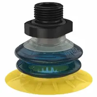 PIAB Vacuum Pad: Plain Pad without Adapter, 57 mm Pad Dia, Polyurethane, Blue/Yellow, 30A/60A, MX (MPN S.MX57P3060.XXX.00)