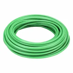 Polyurethane tubing with 5/16 in inner diameter and 1/2 in outer diameter, supplied in a 100 ft length. Green color, Shore A 90 to 95 hardness, rated for 170 psi at 73°F. Suitable for pneumatic and fluid transfer applications requiring flexibility and abrasion resistance.