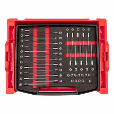 TEKTON Socket Set: 51 or More Pieces, 1/4 in Drive Size, 75 Pieces - Hex Bit Socket Sets