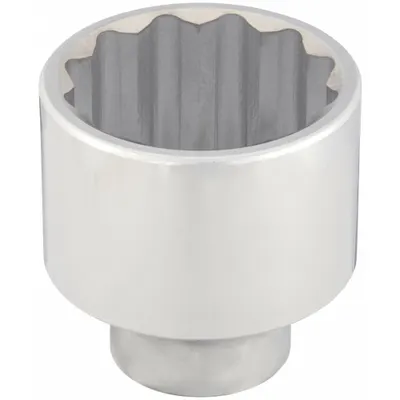 WESTWARD Socket: SAE, 1 in Drive Size, 2 1/2 in Socket Size, 12-Point, Std, Chrome - 1" Drive Hand Sockets