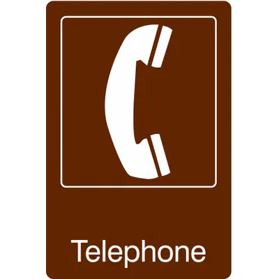 CONDOR Facility Sign: Acrylic, Adhesive Sign Mounting, 9 in x 6 in Nominal Sign Size - Telephone Signs