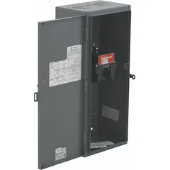 Enclosed electrically held lighting contactor with 3 poles rated 100 A at 120V AC. Suitable for switching large lighting loads in commercial and industrial applications such as high-bay lighting, parking lots, and plant floor circuits.