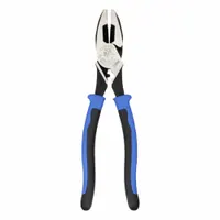 Linemans Plier: Flat, 9 1/2 in Overall Lg, 1 5/8 in Jaw Lg, 1 1/4 in Jaw Wd, 1 5/8 in Jaw Thick (MPN J2000-9NECRTP)