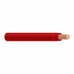 6 AWG stranded copper building wire with THHN/THWN-2 insulation, rated for 600 V. Suitable for general-purpose power and lighting circuits in dry or wet locations. Single conductor, red color, supplied in 1000 ft length.