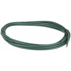 This continuous flexing control cable from the Chainflex CF5 series features 3 copper conductors (16 AWG) with a single conductor configuration, including a ground conductor. The PVC jacket is heat resistant and rated at 600 V, with CE compliance. Minimum bend radius factors: 4 x OD for fixed installation, 5 x OD for flexible use, and 6.8 x OD for e-chain applications. Suitable for use in automated machinery, robotics, and cable carriers where repeated bending and movement occur.