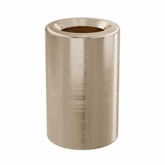 This OILITE sleeve bearing is made from SAE 841 bronze and is lubricated for general purpose use. It has a 3/16 in bore, 5/16 in OD, and 1/2 in length, with an operating temperature range of -35°F to 300°F. Suitable for rotating or oscillating shafts in conveyors, pumps, and light industrial machinery. Sold in a pack of 10.