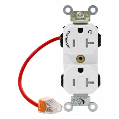 LEVITON Plugs and Receptacles: Duplex, 5-20, White, 125V AC, 20 A, 2 Pole / 3 Wire (MPN MT563-1CW) - General Purpose Receptacles