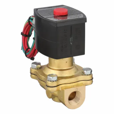 REDHAT Solenoid Valve: 2-Way, Normally Open, 3/8 in Pipe Size, 110V AC/120V AC - 2-Way/2-Position, Normally Open Solenoid Valves